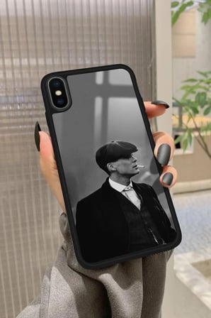 Apple iPhone X Uyumlu Thomas Shelby Tasarımlı Parlak Silikon Kılıf