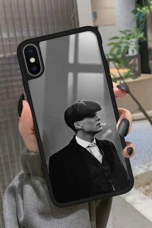 Apple iPhone X Uyumlu Thomas Shelby Tasarımlı Parlak Silikon Kılıf