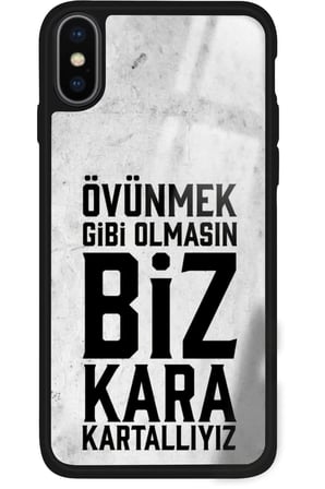 Apple iPhone X Uyumlu Taraftar Sözü Yazılı Parlak Silikon Kılıf