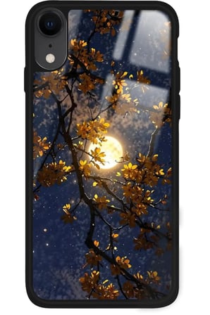 Apple iPhone Xr Uyumlu Van Gogh Ağaç Tablosu Tasarımlı Parlak Silikon Kılıf