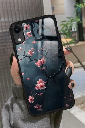 Apple iPhone Xr Uyumlu Van Gogh Ağaç Tablosu Tasarımlı Parlak Silikon Kılıf