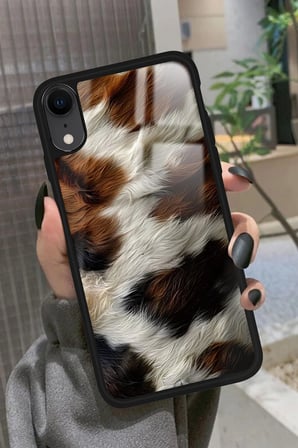 Apple iPhone Xr Uyumlu Kahverengi Leopar Tasarımlı Parlak Silikon Kılıf