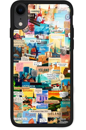 Apple iPhone Xr Uyumlu Travel Tasarımlı Parlak Silikon Kılıf