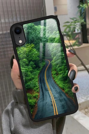 Apple iPhone Xr Uyumlu Yol Tasarımlı Parlak Silikon Kılıf