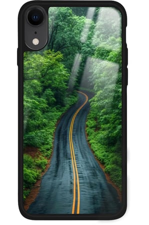 Apple iPhone Xr Uyumlu Yol Tasarımlı Parlak Silikon Kılıf