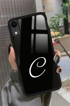 Apple iPhone Xr Uyumlu C Harfi Yazılı Parlak Silikon Kılıf