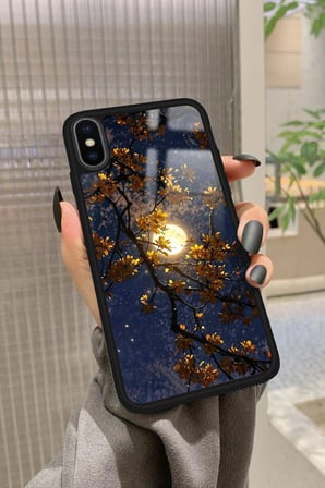 Apple iPhone Xs Max Uyumlu Van Gogh Ağaç Tablosu Tasarımlı Parlak Silikon Kılıf