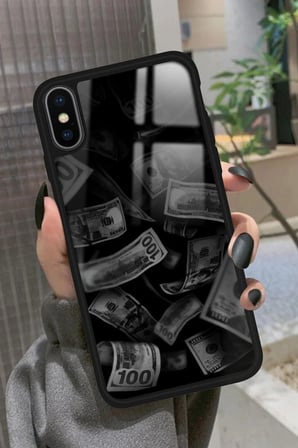 Apple iPhone Xs Max Uyumlu Money Tasarımlı Parlak Silikon Kılıf