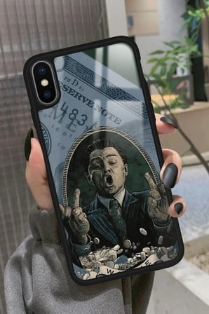 Apple iPhone Xs Max Uyumlu Money Tasarımlı Parlak Silikon Kılıf