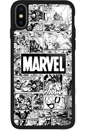 Apple iPhone Xs Max Uyumlu Marvel Tasarımlı Parlak Silikon Kılıf