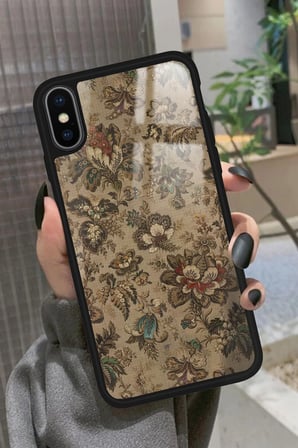 Apple iPhone Xs Max Uyumlu Renkli Çiçek Tasarımlı Parlak Silikon Kılıf