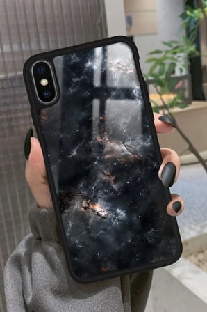 Apple iPhone Xs Max Uyumlu Soyut Sanat Tasarımlı Parlak Silikon Kılıf