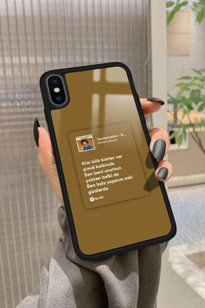 Apple iPhone Xs Max Uyumlu Müslüm Gürses Şarkı Sözü Tasarımlı Parlak Silikon Kılıf