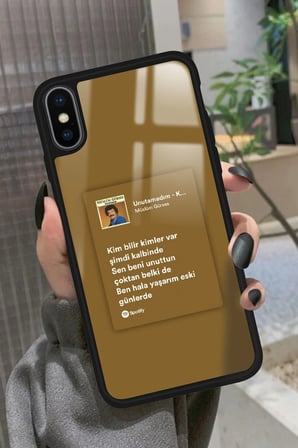 Apple iPhone Xs Max Uyumlu Müslüm Gürses Şarkı Sözü Tasarımlı Parlak Silikon Kılıf