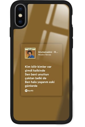 Apple iPhone Xs Max Uyumlu Müslüm Gürses Şarkı Sözü Tasarımlı Parlak Silikon Kılıf