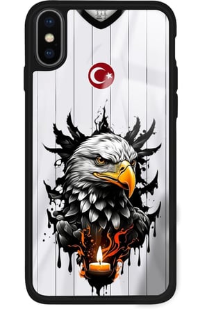 Apple iPhone Xs Max Uyumlu Kartal Tasarımlı Parlak Silikon Kılıf