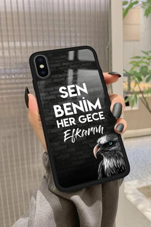 Apple iPhone Xs Max Uyumlu Taraftar Sözü Yazılı Parlak Silikon Kılıf