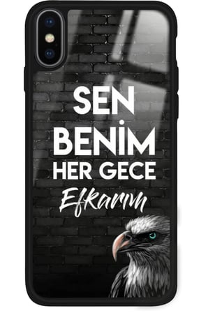 Apple iPhone Xs Max Uyumlu Taraftar Sözü Yazılı Parlak Silikon Kılıf