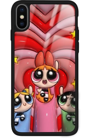 Apple iPhone Xs Uyumlu Powerpuff Girls Tasarımlı Parlak Silikon Kılıf
