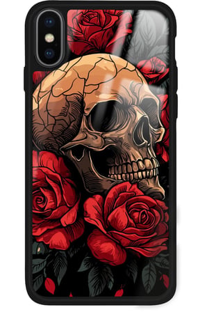 Apple iPhone Xs Uyumlu Kurukafa Posteri Tasarımlı Parlak Silikon Kılıf