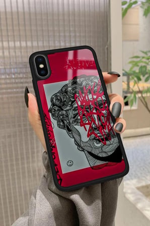 Apple iPhone Xs Uyumlu Tablo Tasarımlı Parlak Silikon Kılıf