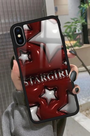 Apple iPhone Xs Uyumlu Star Girl Tasarımlı Parlak Silikon Kılıf