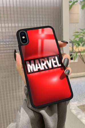 Apple iPhone Xs Uyumlu Marvel Tasarımlı Parlak Silikon Kılıf