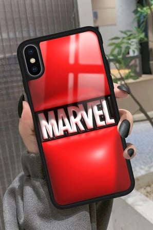 Apple iPhone Xs Uyumlu Marvel Tasarımlı Parlak Silikon Kılıf