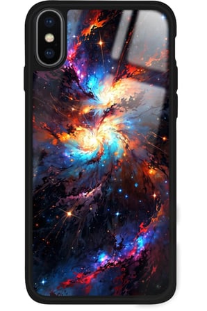 Apple iPhone Xs Uyumlu Soyut Sanat Tasarımlı Parlak Silikon Kılıf