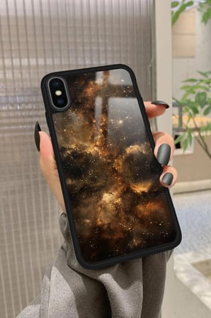 Apple iPhone Xs Uyumlu Soyut Sanat Tasarımlı Parlak Silikon Kılıf