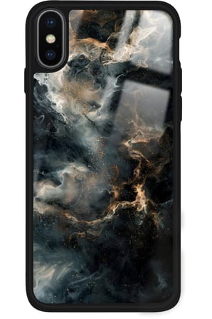 Apple iPhone Xs Uyumlu Soyut Sanat Tasarımlı Parlak Silikon Kılıf