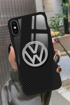 Apple iPhone Xs Uyumlu Araba Logosu Tasarımlı Parlak Silikon Kılıf