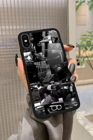 Apple iPhone Xs Uyumlu Araba Posteri Tasarımlı Parlak Silikon Kılıf