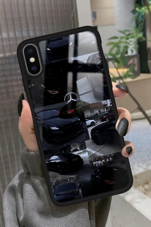 Apple iPhone Xs Uyumlu Araba Tasarımlı Parlak Silikon Kılıf
