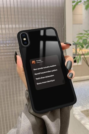 Apple iPhone Xs Uyumlu Sezen Aksu Şarkı Sözü Tasarımlı Parlak Silikon Kılıf