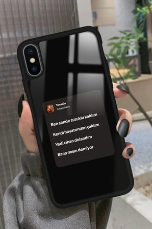 Apple iPhone Xs Uyumlu Sezen Aksu Şarkı Sözü Tasarımlı Parlak Silikon Kılıf