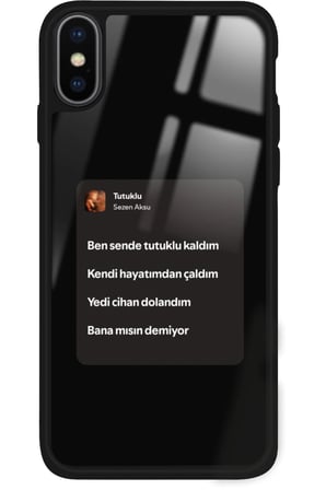 Apple iPhone Xs Uyumlu Sezen Aksu Şarkı Sözü Tasarımlı Parlak Silikon Kılıf