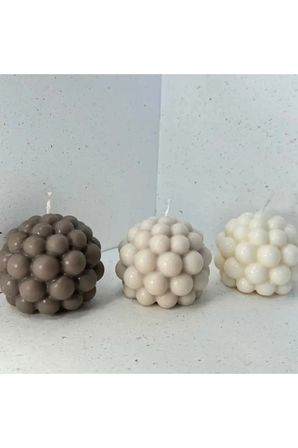 Minimal Ve Şık Tasarımıyla Dikkat Çeken Baloncuk Dokulu Mum Seti 2’li | Doğal Soya Mum