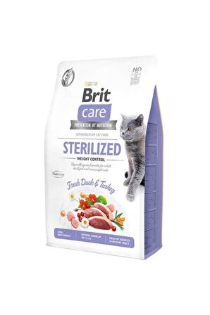 Brit Care Hipoalerjenik Sterilized Ördek Ve Hindili Tahılsız Kısırlaştırımış Kedi Maması 2 Kg