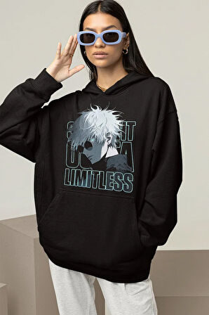 Anime Karakter Baskılı Unisex Oversize Hoodie