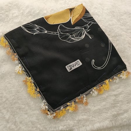 el emeği i̇ğne oyası yazma , fular ,yemeni, mevlit örtüsü , baş örtüsü 4 kenarı oyalı %100 pamuk 100*100cm