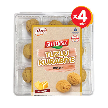 İHE GLUTENSİZ TUZLU KURABİYE 180 g (4 ADET)