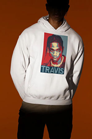 Travis Scott Rapper Baskılı Unisex Oversize Hoodie