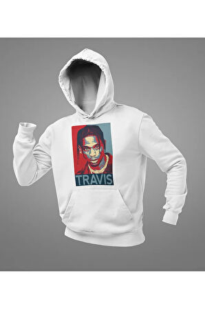 Travis Scott Rapper Baskılı Unisex Oversize Hoodie