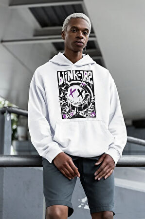 Blink-182 Baskılı Unisex Oversize Müzik Grubu Hoodie