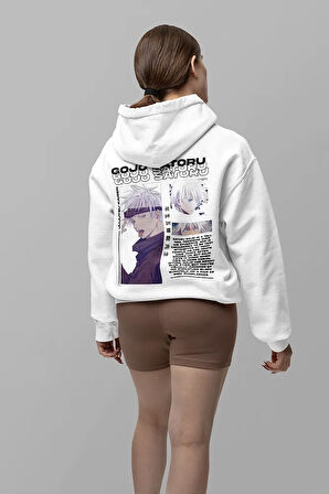 Anime Karakter Gojo Satoru Baskılı Unisex Oversize Jujutsu Kaisen Hoodie