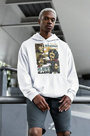 The Beatles Get Back Baskılı Unisex Oversize Müzik Grubu Hoodie