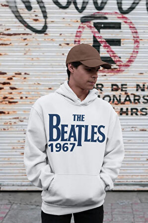 The Beatles 1967 Baskılı Unisex Oversize Müzik Grubu Hoodie