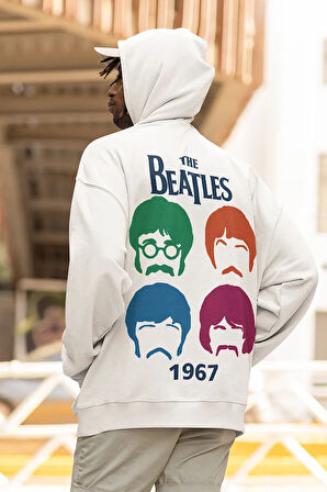 The Beatles 1967 Baskılı Unisex Oversize Müzik Grubu Hoodie