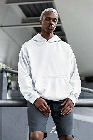 Baskısız Unisex Oversize Basic Hoodie